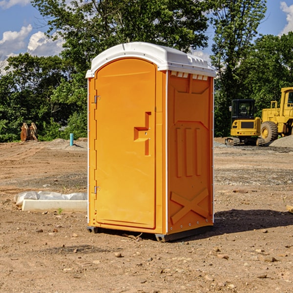 how often are the porta potties cleaned and serviced during a rental period in Sanger